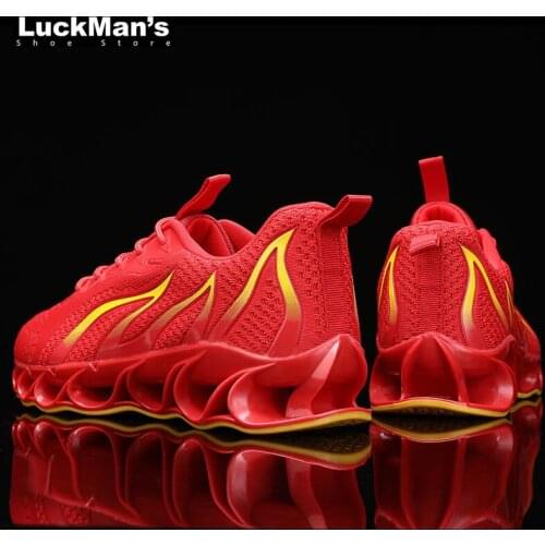 LuckMan Large Size Men Fashion Sneakers Casual Sports Running Shoes Lightweight Street Walking Shoes Mesh Sneakers Leisure Shoes