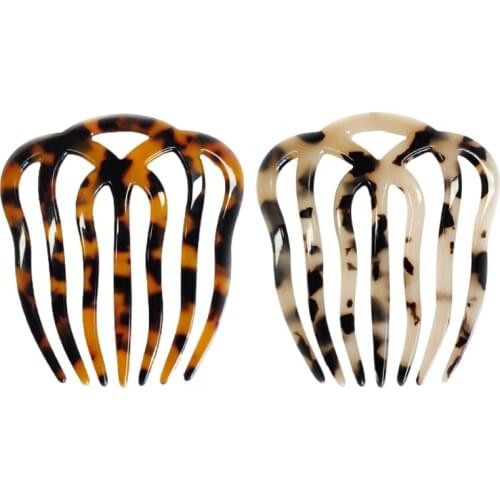 Minimalist French Twist Hair Side Comb Hollow Out Wavy 7 Teeth Acetate Antistatic Hairpin Vintage Tortoise Shell Large Ponytail