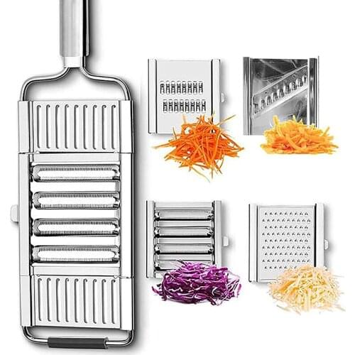 4-in-1 Multi-use KItchen Slicer Replaceable Set Lemon Cheese Grater Stainless Steel Vegetable Cutter Shredder Slicer For Onion