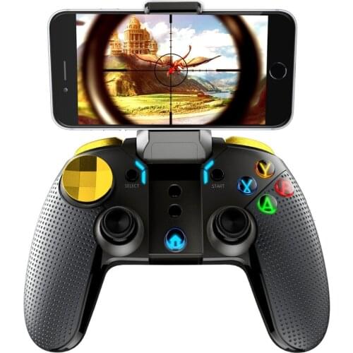 Mobile Game Controller Wireless Bluetooth 4.0 Gamepad Joystick with Stretch Stand Holder for PU BG iOS Android Smartphone TV PC