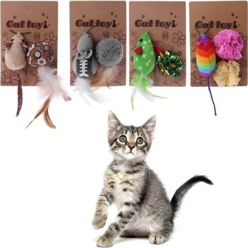 Mice Animal Cat Toys Catnip InteractiveToy Christmas Pet Products For Kittens