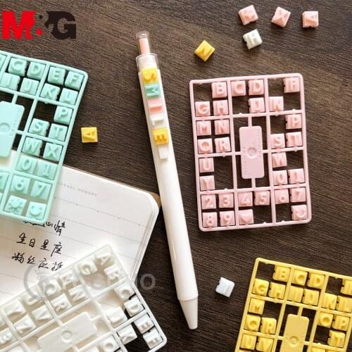 2pcs DIY Colorful Letter Pen Set Alphabet Number Color Block Building Gel Penfor Birthday Wish Name Gift School Study Supplies