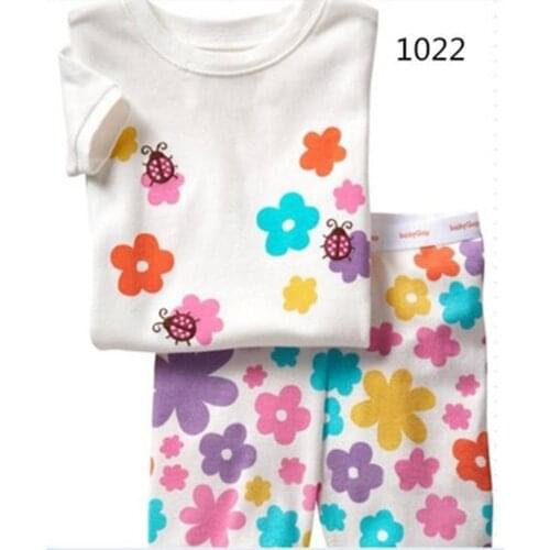 New Summer Boys Pajamas Sets Short Sleeve Childrens Sleepwear 100% Cotton Kids Pijama Boy Pyjama Baby Girls Nightgown Bottom