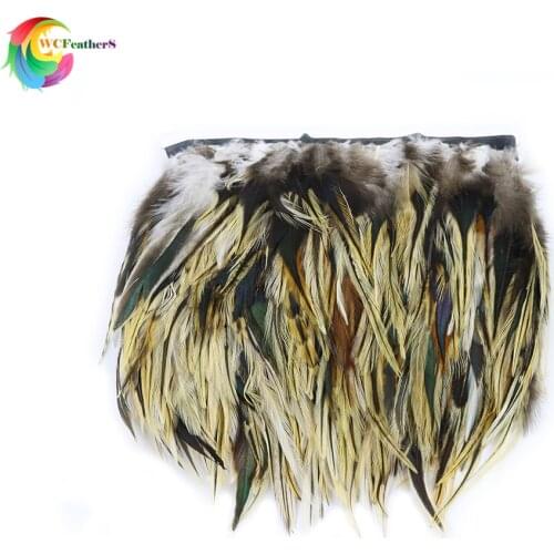 Wholesale Beautiful Pheasant feather trim width 10-15CM Rooster feather ribbon for DIY Crafts Clothing Sewing Decoration