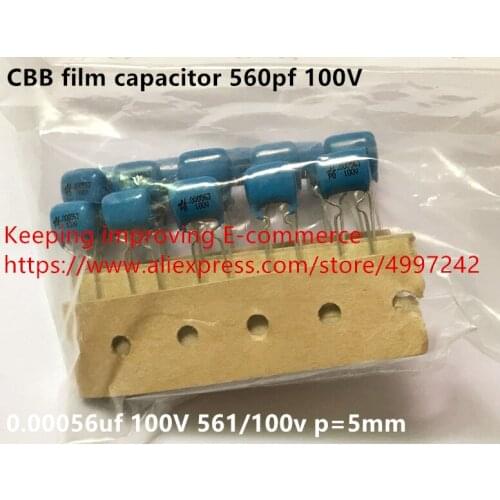 Original new 100% CBB film capacitor 560pf 100V 0.00056uf 100V 561/100v p=5mm (Inductor)