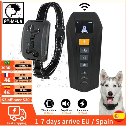 Pet Dog Training Collar Dog Barkproof Collar Vibration Sound Electric Shock LCD Display Rechargeable Waterproof Dog Trainer