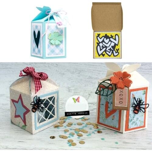 Christmas Gift Box Die Metal Cutting Dies Frame Craft Cutting Die Embossing Stencil For Handmade Paper Card Making Scrapbooking