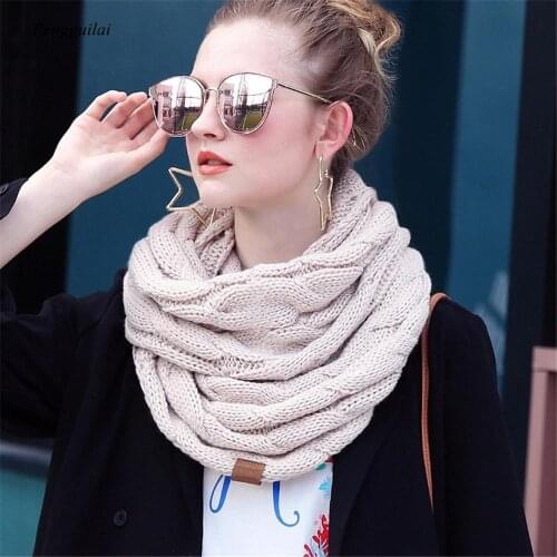 Fashion Neck Circle Ring 2021 Knitted Snood Scarf Warm Winter Women Scarf Cashmere Snud for Lady Scarf Scarves