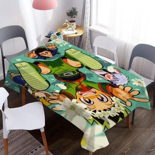 Customizable 3D Tablecloth Anime Hunter x Hunter Pattern Washable Cloth Rectangle Round Table Cover Party Wedding Decoration