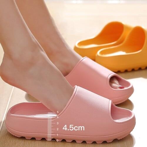 Bathroom Slippers Women Mens 4.5CM Thick Bottom Slipper Indoor Home Soft EVA Anti-slip Floor Slides Deodorant Silent Slippers