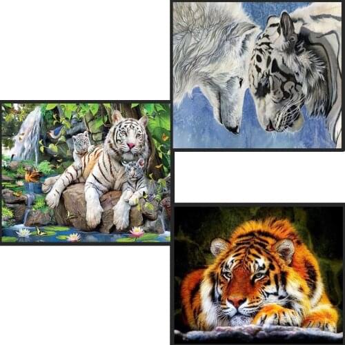 Tiger Needlework Diamond Painting Cartoon Characters Diamond Embroidery Christmas Mosaic Cross Stitch Wall Decorations Gift