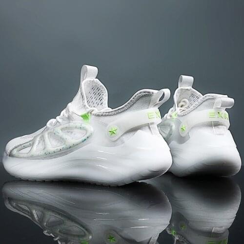 High Quality Men Shoes Breathable Sneakers Glow In The Dark Shoes Luminous Popcorn Coconut Shoe Noctilucent Casual Shoe Ice Silk