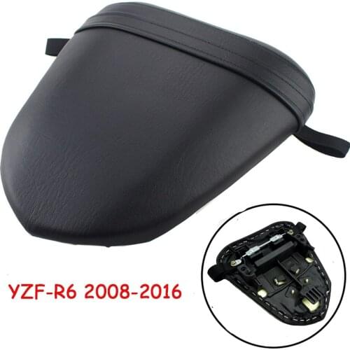 Motorcycle Rear Passenger Cushion Pillion Seat Pad Leather Seat Pillion For Yamaha YZF-R6 YZF R6 YZFR6 2008-2016