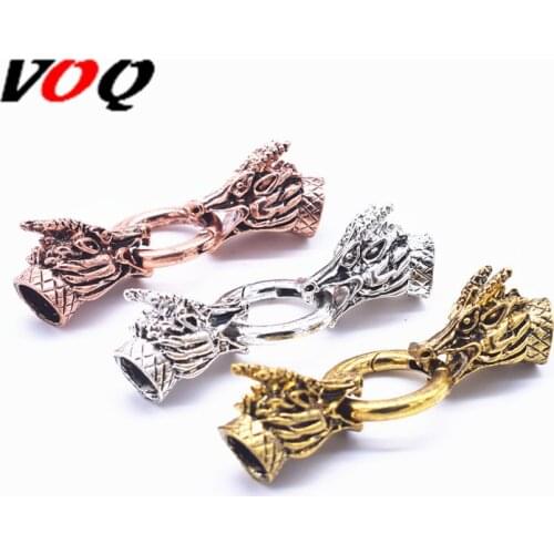 1 set Retro Dragon head Clasps for Bracelet end connection fastener DIY Jewelry Making Inner Size 8mm