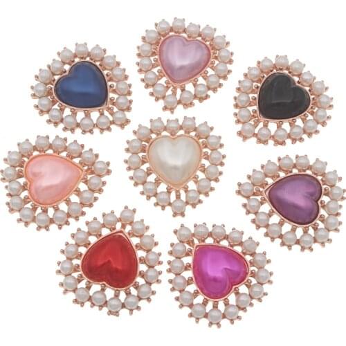 Pearl Button Decorative DIY Craft Jewelry Flatback Snap Botones Gold Manualidades For Hairbow Sewing Accessories And Decor 10pcs