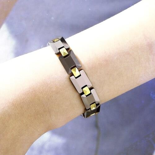 Woman‘s temperament elegant health magnetic bracelet magnet therapy magnetite bracelet mens health titanium steel Bracelet gift