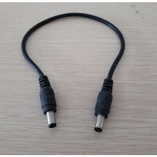 10pcs/lot DC 2.1mm x 5.5mm Adapter Convertr Data Extension Cable Male to Male Black 30cm