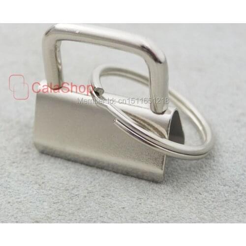 100 Key Fob Hardware 1.25" 32mm + Ring 1" 25mm For keychain Split ring wrist Wristlets Cotton F213F3