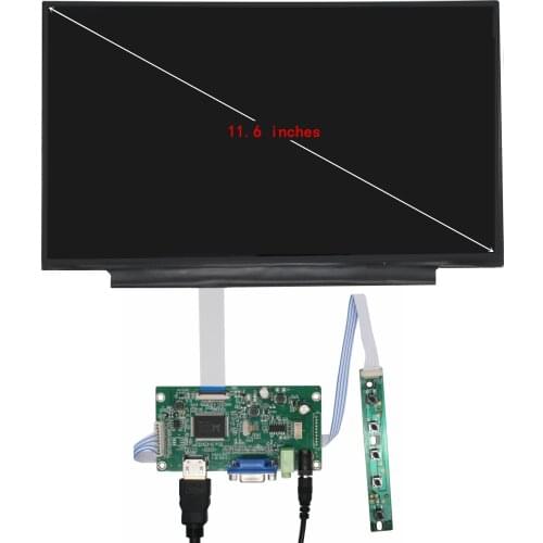 11.6inch 1920*1080 1366*768 IPS Screen Display LCD Monitor with Driver Board Control HDMI VGA Audio for Orange Raspberry Pi 3
