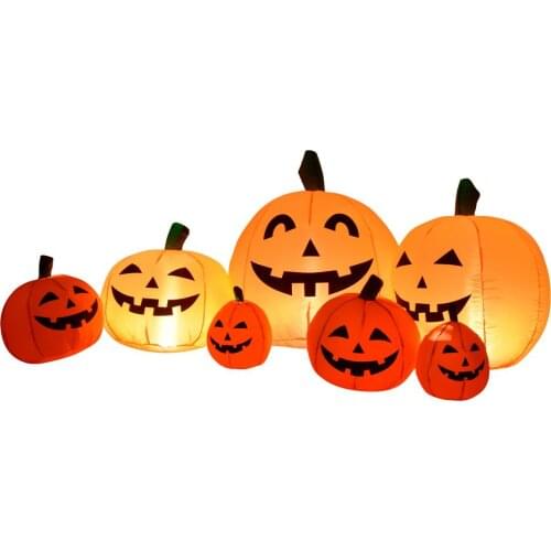 2.3m Multiple Pumpkin Lantern Halloween Inflatable Toys New Year Party Props For Children Christmas Gift Yard Garden Deco