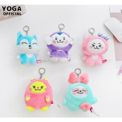 Kpop trendy girl groups lifelong friend plush doll pendant cute cartoon girl heart bag pendant cute