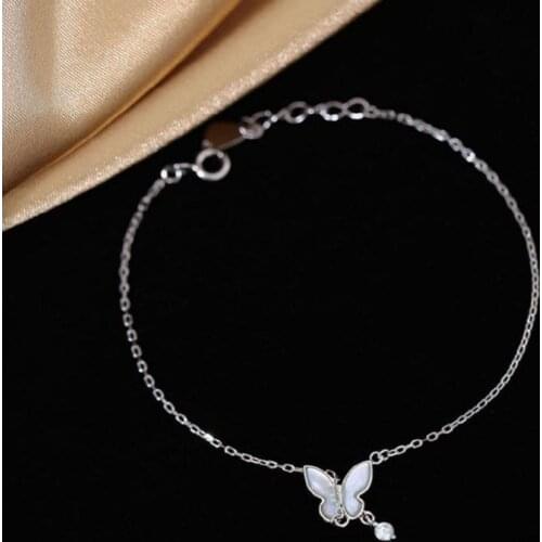 2021 Fashion Women Silver Plated CZ Crystal Butterfly Fine Bracelet Simple AAA Zircon Charm Women Popular Party Bracelet Jewelry