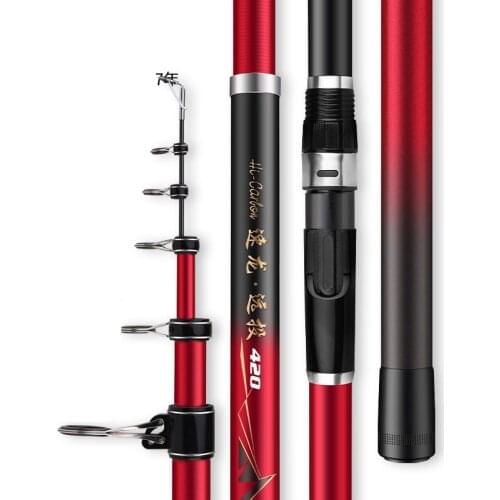 3.6M 3.9M 4.2M 4.5M Rock Wedkarstwo Olta Carbon Fiber Super Hard Telescopic Fishing Pole Distant Throwing Cane Outdoor Sports