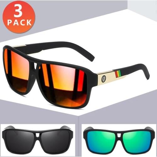3 PACK Classic Polarized Sunglasses Men Sport Style TAC Lens Square Sun Glasses Male Super Ultralight Outdoor Travel Goggles X95