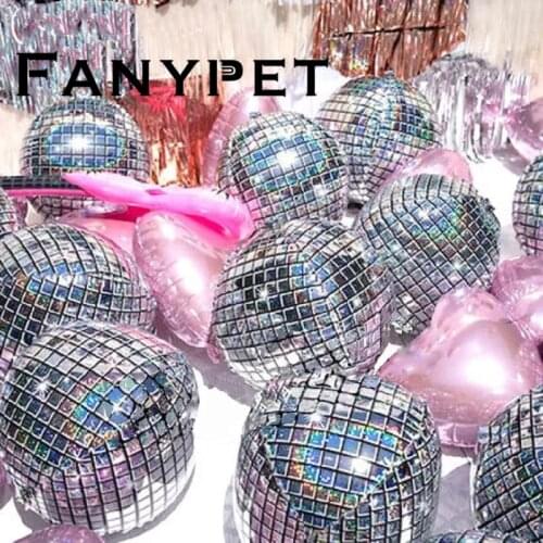 5pcs 22inch 4D Disco Metalic balloons laser Foil balloon Wedding Decor 80s 90s Retro Popular Party Decor Rock and Roll Looks