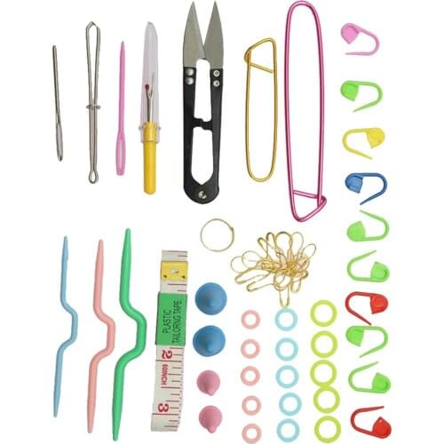 57 Pieces Basic Knitting Tools Crochet Needle Accessories Supplies With Case Knit Kit