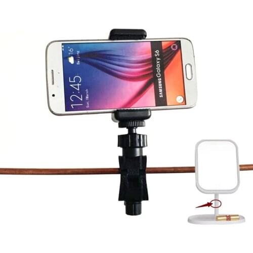 6-21mm Handlebar Pole Pipe Tube Mount Cosmetic Mirror Mobile Phone Bracket for Live Stream Makeup