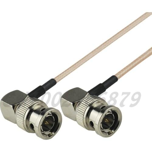 75ohm 20cm RF BNC Plug Right Angle to BNC Plug Right Angle Pigtail Jumper cable RG179