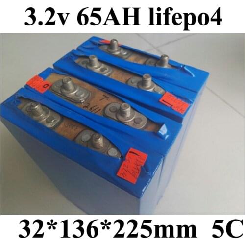 1pcs 3.2v 50ah lifepo4 5C 300a discharge current 12v/24v 65ah battery pack rechargeable batterie Golf cart wheelchair Solar