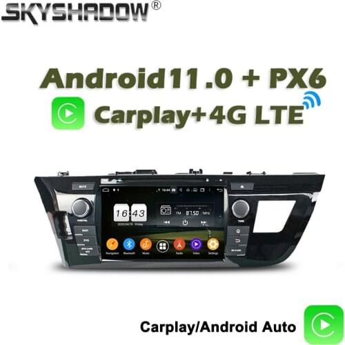 720P Wireless Carplay PX6 Car DVD Player TDA7851 Android 10 4G + 64GB Wifi Bluetooth 5.0 RADIO GPS For Toyota LEVIN 2013 - 2015