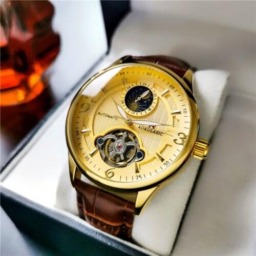 Casual Sport Automatic Watches for Men Top Brand Luxury Designer Leather Wrist Watch Man Fashion Mechanical Wristwatch