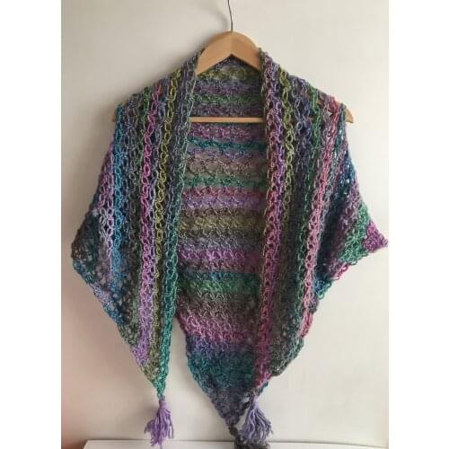 Pafuli Hand Knitted Colored Shawl