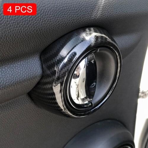 For Mini Cooper 5-Door F55 Carbon Fiber Interior Door Handle Surrounds Cover Ring Accessories Mini Hatchback S One