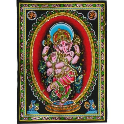 Indian Lord Ganesh ji Tapestry Boho Decor Wall Hanging