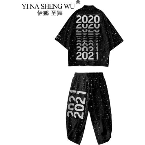 Kimono Men Traditional Japanese Clothing Top Pants Suit Retro Yukata Asian Fashion Harajuku Yukata Set Beach Sunscreen Clothing