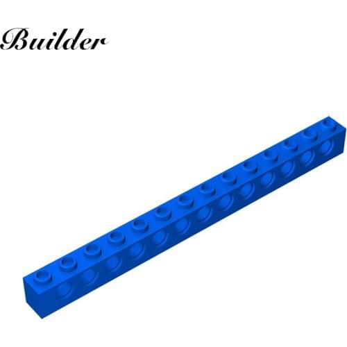 Little Builder 32018 MOC Technology 1x14 Perforated Brick 13 Holes 10pcs Building Block DIY Assembles Particles Toy for Children