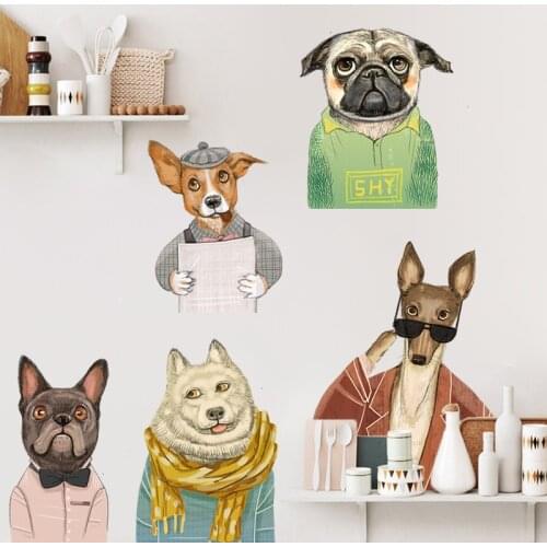 Creative Dog Wall Stickers Teenager Living Room Bedroom Decor Aesthetic Wallstickers Animal Wall Decoration DIY Wallpaper Mural