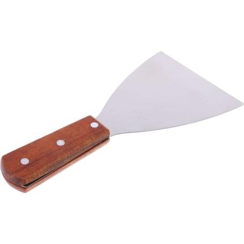 Cake Shovel Triangular Scraper Pizza Pastry Cheese Spatula Stainless Steel Blade with Wood Handle