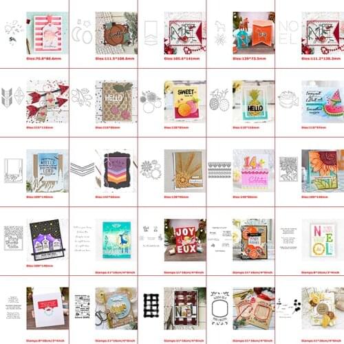 Bird Horse Pumpkin Cherry Watermelon Metal Cutting Dies and Clear Stamps Christmas Blessing Words DIY Paper Making Template 2020