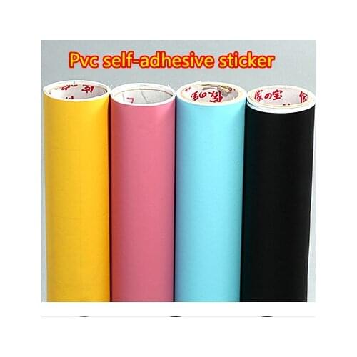 Multi-colored plain pvc self-adhesive wallpaper furniture stickers wallpaper furniture bed room sticker boeing film waterproof