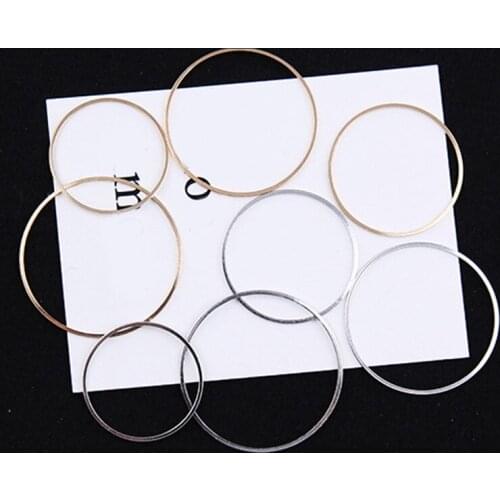 SEA MEW 40mm Fashion Copper Rhodium Gold Round Circle Connectors For Earring Jewelry Making fc628