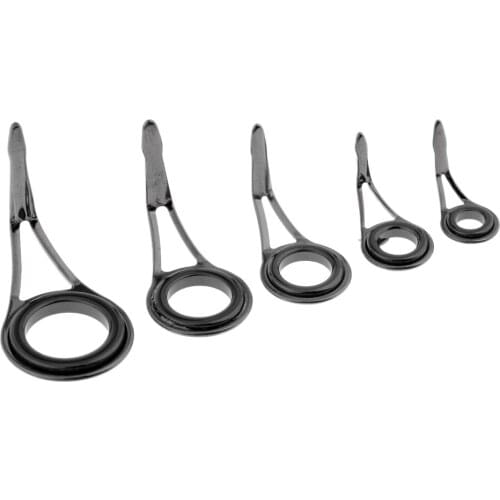 5pcs Mixed Size Fishing Rod Guide Set Tip Strong Line Rings Eyes Repair Kit