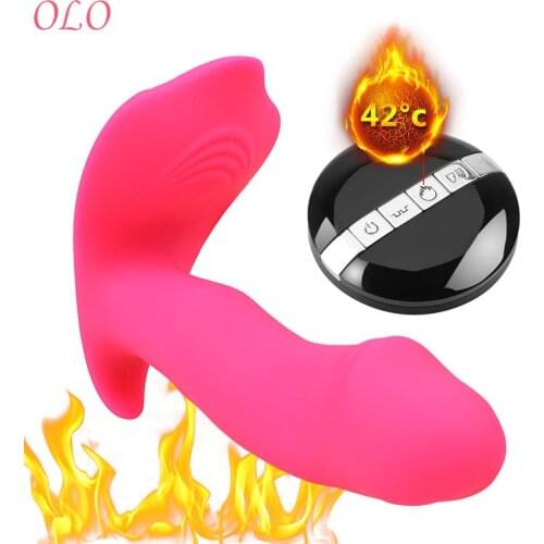 OLO Heating Vibrator Wearable Dildo Vaginal Massage 10 Mode Female Masturbation Clitoris Stimulator Sex Toys for Woman