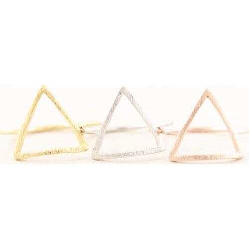 New Arrival silve color geometry decorative pattern triangle ring