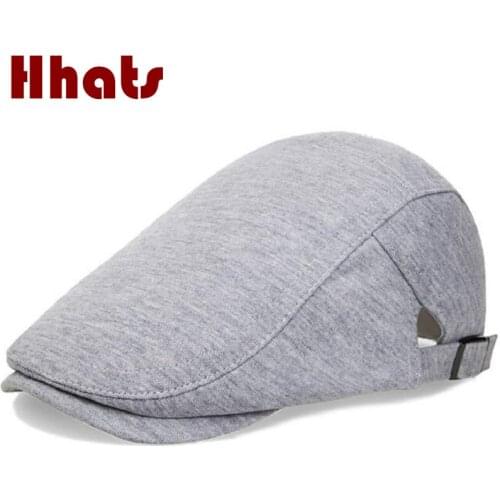 Solid cotton beret hat women men spring winter flat cap adjustable newsboy hat cap outdoor sun duckbill bones