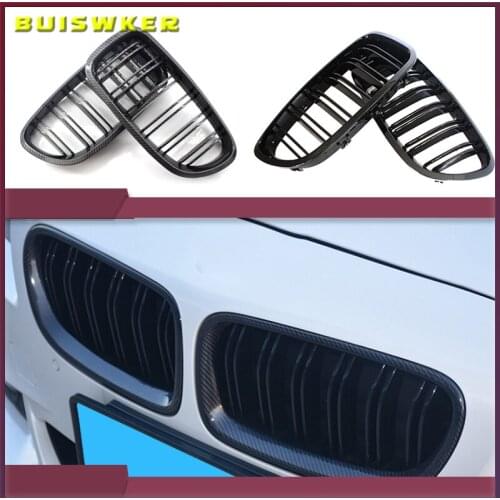 Front Hood Kidney Grille Bumper Black Dual Grill Fit for BMW F10 F11 F18 5-Series 2010-2016,Car Accessories Replacement Part